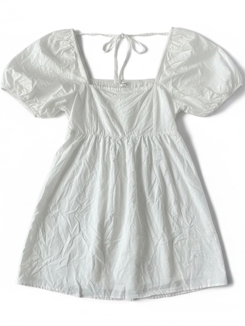 Draper James NWOT Cottagecore White Cotton Square Neck Puff Sleeve Mini Dress XL - Picture 4 of 6